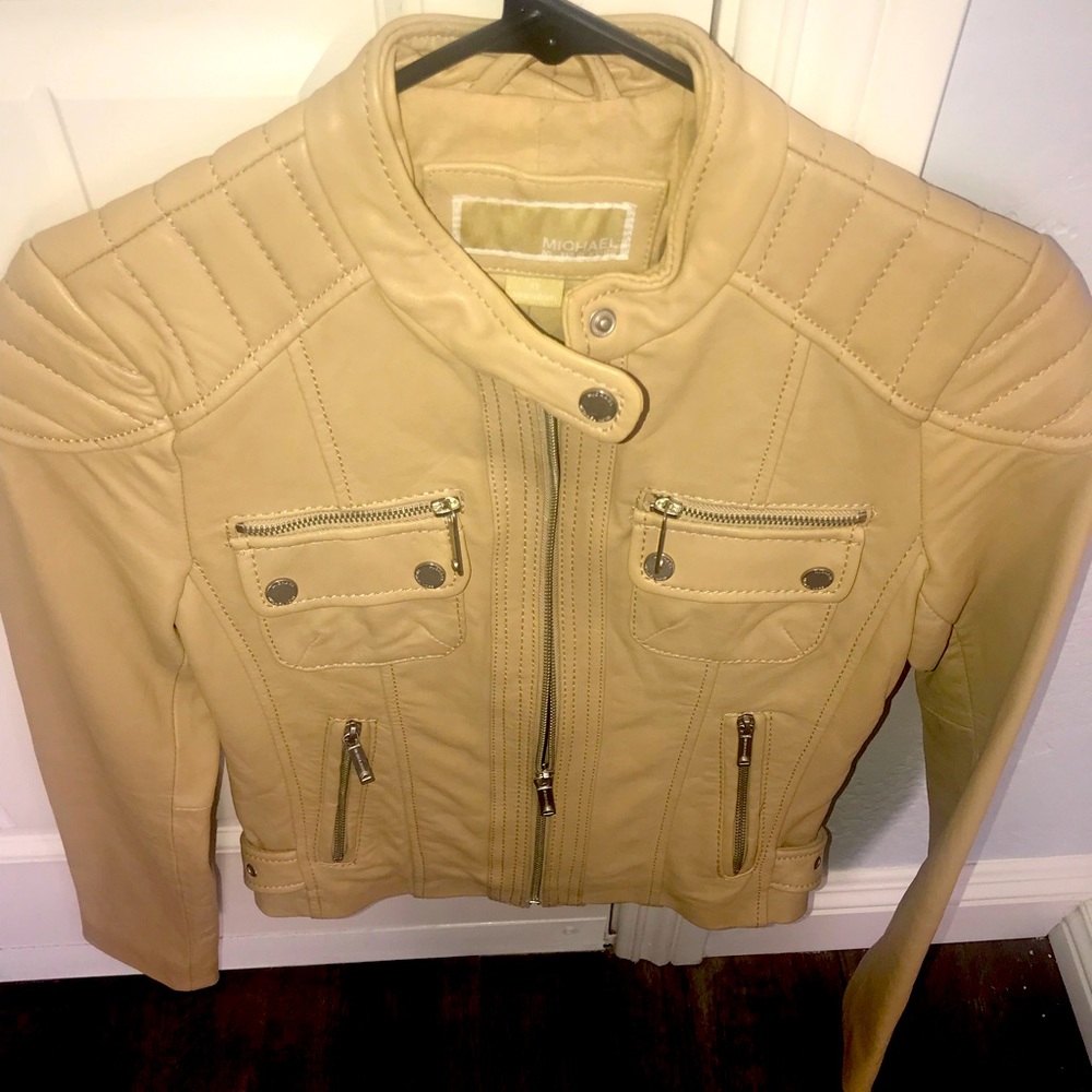 Michael Kors Tan Leather Jacket